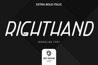 Right Hand Extra Bold Italic Typeface